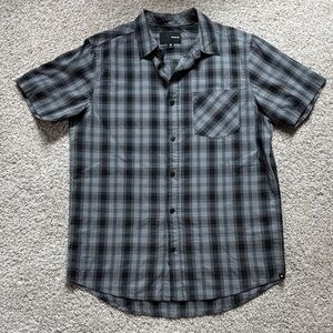Hurley Black and Gray Checkered Shirt